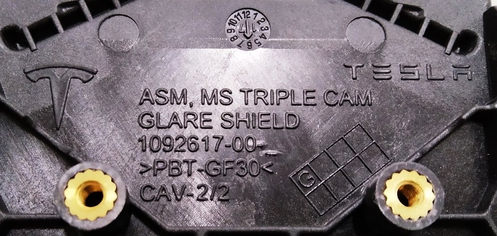 11 Kameramonteringspanel TRIPLE Tesla model S REST 1092617-00-G